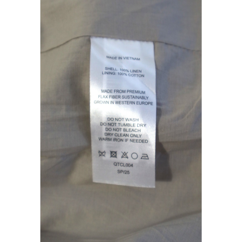 Quince Women Double Breasted Linen Blazer Beige Casual‎ Sport Jacket Sz L - Picture 7 of 7